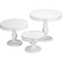 Wedding Cake Stand Display Cake Base Stand White Metal Swing Cake Tray Stand for Wedding Birthday Party Decoration