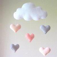 2019 New Arrival Wholesale Felt Material Love Heart Cloud Raindrop Hanging Decoration for Kids Room Decor