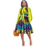 Loose Print Lace African Party Dress WY3084