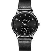 Genuine Leather Custom Logo OEM Wrist Watches Man PE45 Movement Men Quartz Watch Brand Name Watches Men Subdial Working