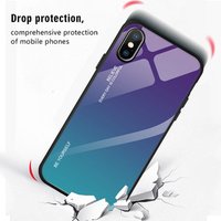 Aamzon Hot Sale Colorful Glass Back Mobile Case for iPhone X XS XR XS Max 6 7 8plus gradient tempered glass case