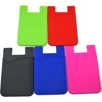 Custom Logo Mobile Phone Card Holder Adhesive Cell Phone Credit Silicone Card Holder For Phones