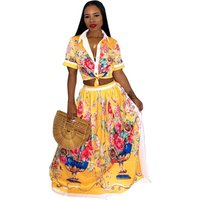 Floral Print Two Piece African Dress