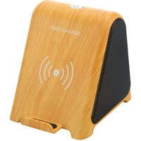 10W Wood Dock Charging Wireless Charger Bluetooth Speaker Stereo Music Player Portable Travel Quick Charging Wireless Charger