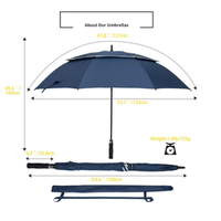 Extra large air vented parasol windproof auto open carbon fiber double canopy golf umbrella sombrillas