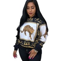 Animal Print Hoodie Top