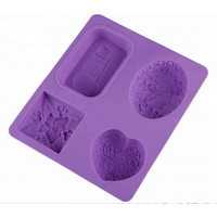 Factory wholesale custom 4 hole silicone soap mold cake mold chocolate jelly pudding mold