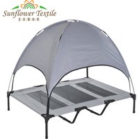 Large Outdoor Elevated Dog Bed Elevated Pet Cot with Canopy Portable for Camping or Beach
