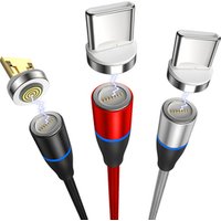 Magnetic USB Charging Cable 3A Fast Charging Wire Micro USB Type C Cable For Samsung S9 Nylon Magnetic Charger For iPhone