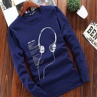 2019 Top Sale Newest Korean Letter Casual Basic Long Sleeve O Neck tshirt Men for Wholesale Mens t shirt Clothing