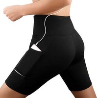 High Waist Sports Shorts Tummy Control Pockets