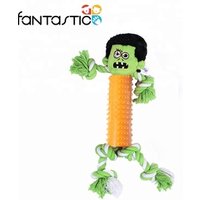 Halloween Monster Interactive Squeaky Plush Dog Toy Rope