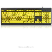 Kid's Colored Keyboard elderly wired keyboard with big character elderly special large font computer keyboard factory