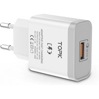 TOPK 18W QC3.0 High Quality ABS Fireproof Material Fast Charging Phone USB Charger