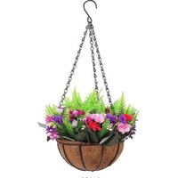 Home Garden Balcony Decoration Hanging Flower Pot Metal Small Black Hanging Basket Planter with Chain Flower Plant Pot