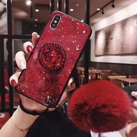 2019 Fashion Plush Ball Strap Glitter cell phone Case Cover For iPhone6 7 8 Plus XR XS Max
