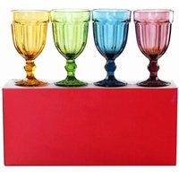 High quality Colorful diamond designs Wine Glasses Heavy Base Glasses Set