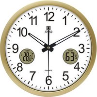 Round Digital Wall Clock Temperature Display