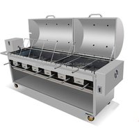 Restaurant use charcoal electric chicken grill machine rotating bbq grill for pig whole lamb fish roast