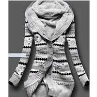 Plus Cashmere Knitted Long Sleeve Cardigan