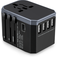 2019 New arrived Type C adapter 5.6A quick charger universal travel adapter 5 usb travel charger power adaptor