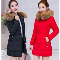 Winter Hooded Parka Raccoon Fur Trim
