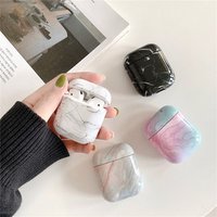 new arrival fashion marble pattern protective charging box for airpods marble hard case