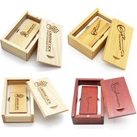Engraved Custom Wood USB + Wooden Packing Box USB Flash 2.0 Memory Pen Drives