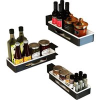 Punch Free Space Aluminum Kitchen Storage Adjustable Rotating Spice Rack Corner Rack Bathroom Detachable Storage Platform