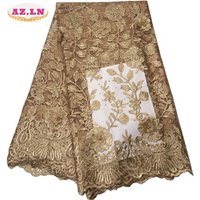2019 Free Shipping Gray French Organza Lace Fabric With Sequins African Tulle Mesh Lace Fabric For Nigeria Party Dress A257