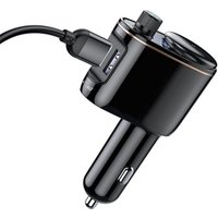 Baseus 2019 New Design Wireless MP3 Blue Tooth Electric Dual USB Car Phone Charger Station For iPhone