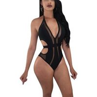 Sexy Deep V Neck One Piece Swimsuit