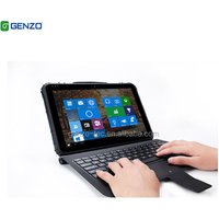 GENZO 12 inch Windows 10 Rugged Tablet Industrial Mini Laptop Computer With Keyboard Built-in 4G LTE NFC 1/2D RS232,RS485