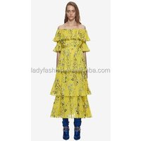 Printed Ruffle Maxi Dress