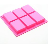 BPA Free 6 Cavity Rectangle Silicone Soap Mould