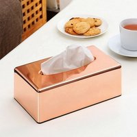 Wholesale Luxury Hotel Balfour Custom Design Rectangular Royal Rose Gold ABS Plastic Facial Paper Tissue Box with Holders