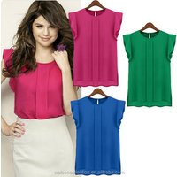 Summer Casual Blouse Short Tulip Sleeves