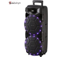 speaker 8 inch portable rechargeable trolley bluetooth speaker black
