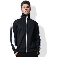 Sports Plain Stripe Varsity Track Jacket