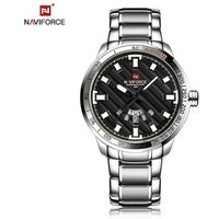 Naviforce 9090 Brand Luxury Full Stainless Steel Male Week Date Military Waterproof Japan Movement Quartz Men Business Watch