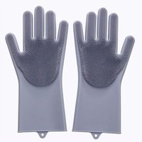 Reusable Silicone Scrubber Cleaning Gloves