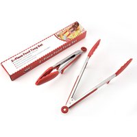 9" 12" Silicone Stainless Steel Salad Tongs