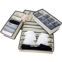 4 PCS Home Containers non-woven fabrics Underwear Organizer Storage Boxes Ties Bra Socks Closet Divider