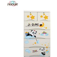 Hot Sale 5-tiers Cartoon Design Baby Plastic Drawer