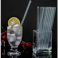 Custom cool heat resistant long glass drinking straw tube tubularis
