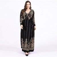 Maxi Long Sleeve Wrap Evening Dress Plus