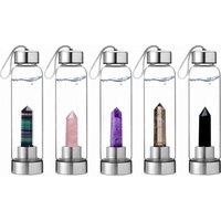 550 ml drink gemstone crystal infused energy drink glass water bottle