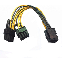 Dual SATA 8 Pin Female to PCI-e Express Card 6Pin Female Graphics Video Card Power Cable 30cm