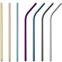 Stainless Steel Straws Reusable Metal Straws For Tumblers Rumblers 7 Colors 267x6mm Straight/Bent Straws
