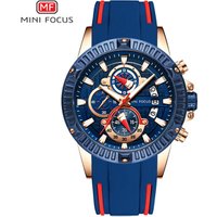 Mini Focus Men's Chronograph Analog Quartz Watch Waterproof Silicone Rubber Strap Sport Wristwatch Men Clock Relogio Masculino
